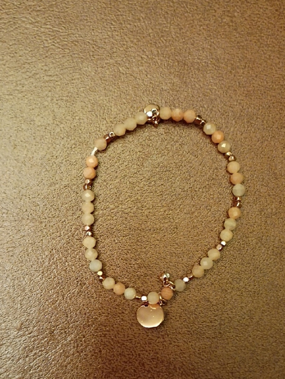 Fossil Rose Gold & Moonstone Stretch Bracelet